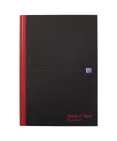 Black n Red A4 Casebound Hard Cover Notebook Recycled Ruled 192 Pages (Pack 5) - 100080530